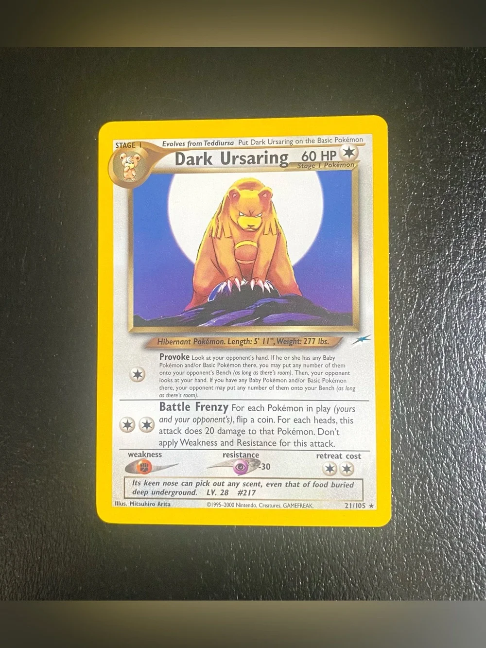 Pokemon Card Dark Ursaring 21/105